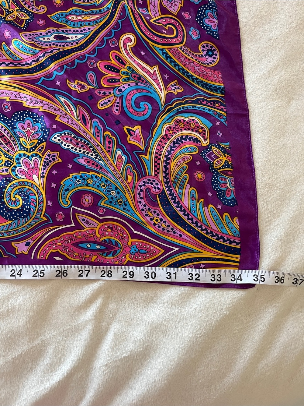 Purple Paisley Decorative silk scarf - Picture 4 of 6